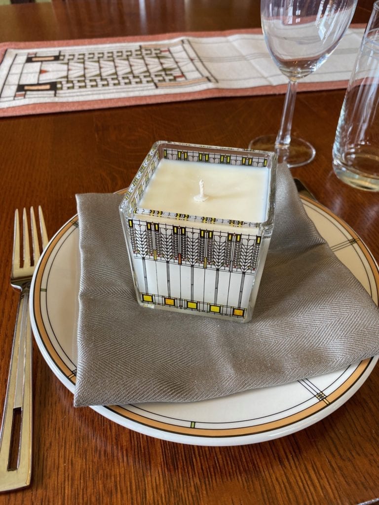 TOL candle on place setting TOL candle on place setting